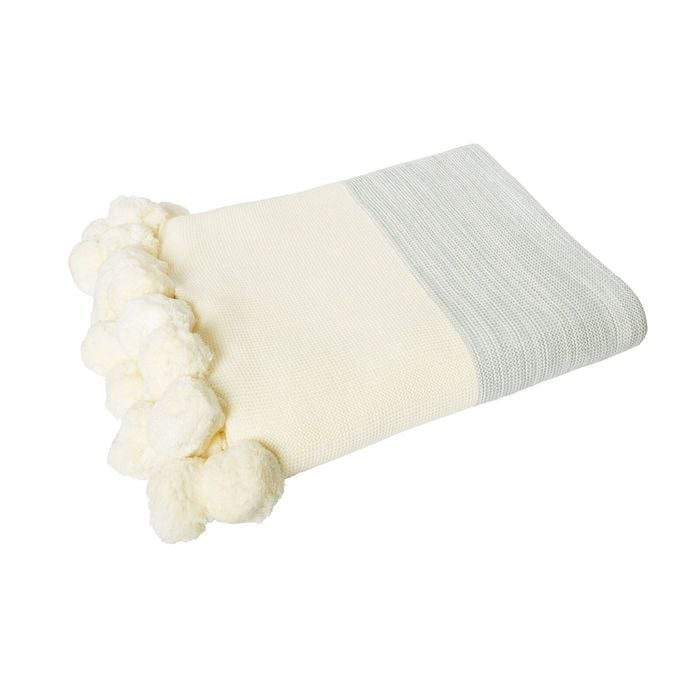 J.Elliot Calgary 100% Cotton Throw Rug Grey