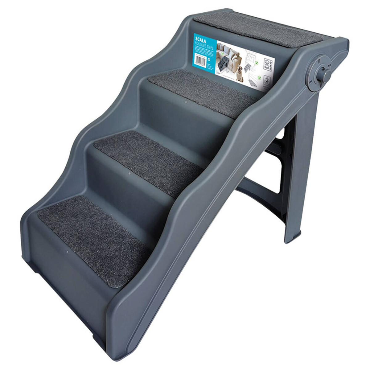 M-Pets 4 Foldable Pet Steps 58x50cm Grey - Bunnings Australia