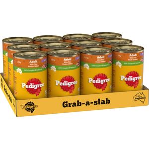 Pedigree Grab-A-Slab 1.2kg Adult Wet Dog Food - 12 Cans