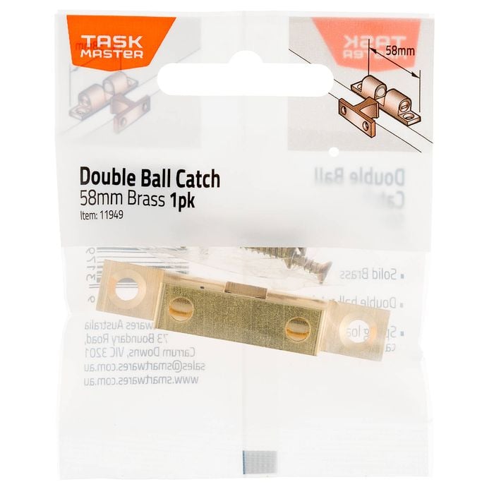Taskmaster 58mm Brass Double Ball Catch - 58mm 1 Pack