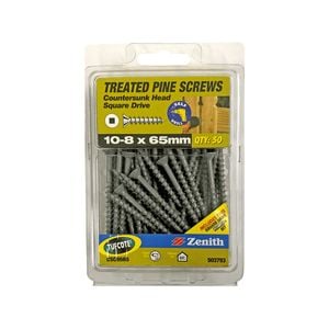 Zenith 10G x 65mm Tufcote® Square Drive Treated Pine Screw - 50 Pack