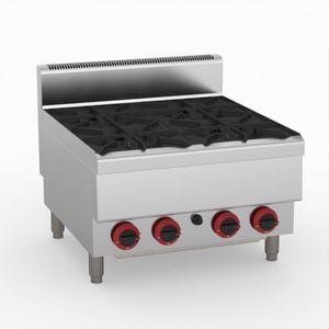 Gasmax Benchtop Natural Gas 4 Burner Cooktop W/ Splashback  - Commercial Gas Cooktops (jus-tr-4b)