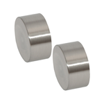 Pillar Products 32mm Brushed Chrome Curtain Rod Cap Finial - 2 Pack