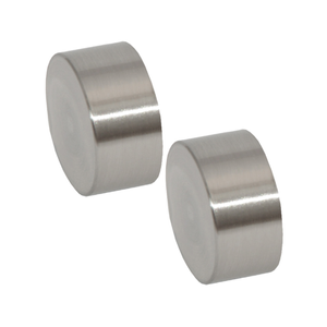 Pillar Products 32mm Brushed Chrome Curtain Rod Cap Finial - 2 Pack