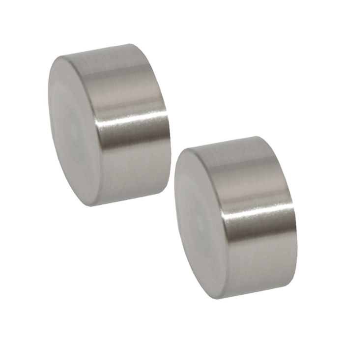 Pillar 32mm Brushed Chrome Curtain Rod Cap Finial - 2 Pack