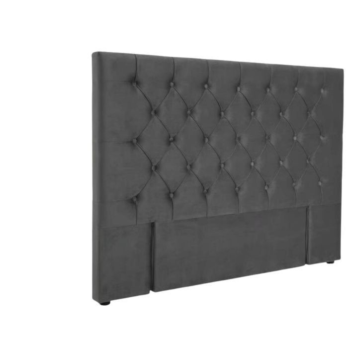 Rakel Velvet Headboard Grey - Queen
