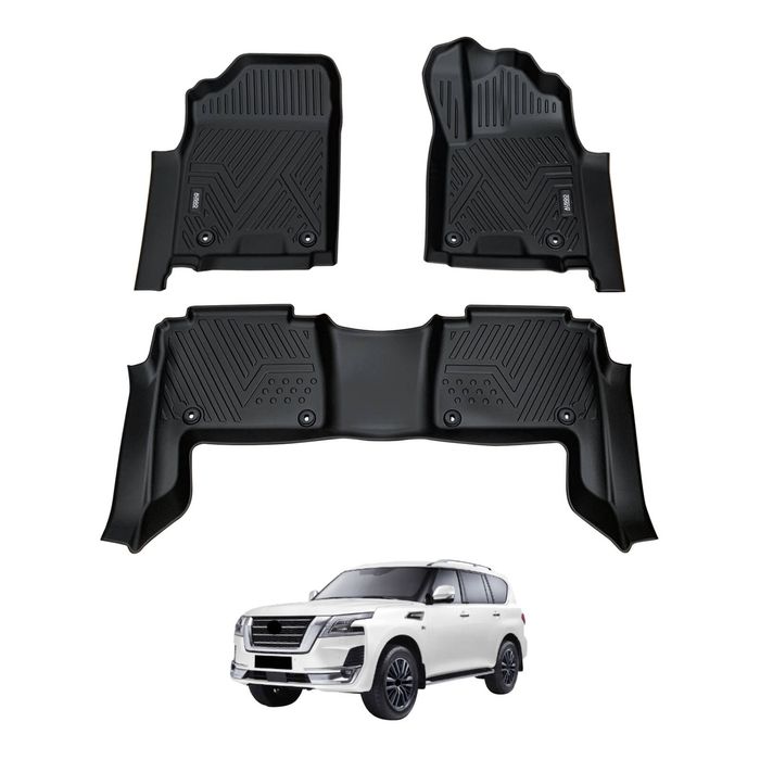 AUSGO Car Floor Mats for Nissan Patrol Y62 2012-Onwards All-Weather Floor Liners