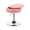 Costway Swivel Stool Vanity Chair Pu Leather W/flipped Lid Storage Pink