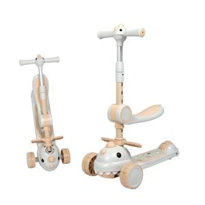 BoPeep Foldable Kids Scooter Flipable Seat Beige