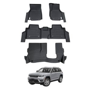 AUSGO 3-Row Set Car Floor Mats for Jeep Grand Cherokee L WL Series 7-Seat 2021-Onwards Floor Liners