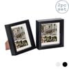 Nicola Spring 2 Piece 6 X 6 3d Shadow Box Photo Frame Set - Craft Display Picture Frame With 4 X 4 Mount - Black