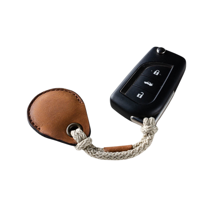 Stylepro Vintage Chic Leather Airtag Case Holder, Camel