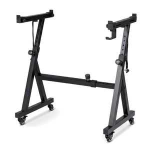Costway Keyboard Stand Adjustable Fit 49/54/61/88Key Electric Piano Wheel-Black
