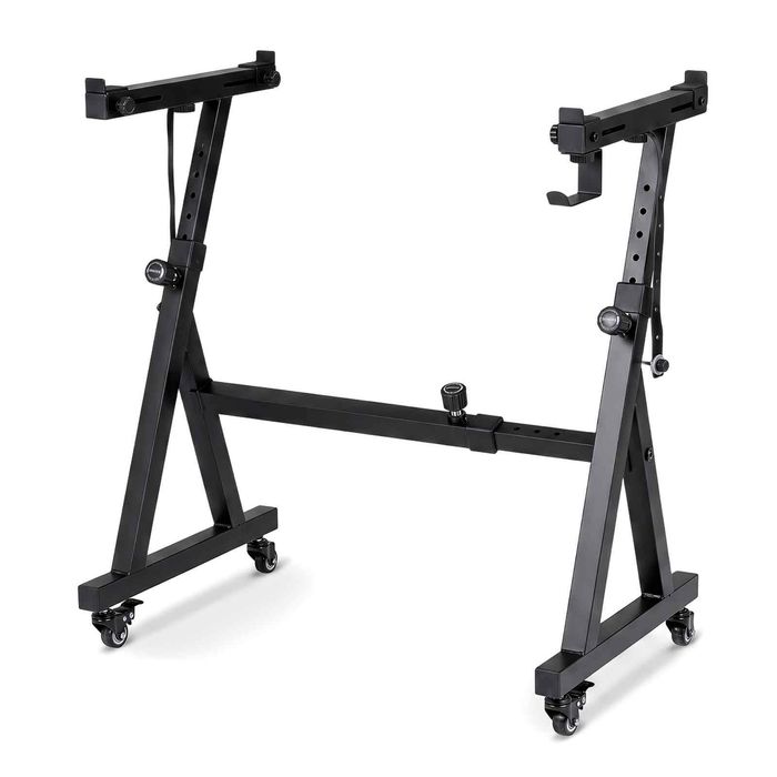 Costway Keyboard Stand Adjustable Fit 49/54/61/88Key Electric Piano Wheel-Black
