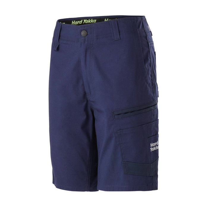 Hard Yakka Navy Women's Raptor Mid Shorts - Size 16