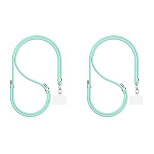 2PK EFM Santorini Hands-Free Universal Mobile Phone Lanyard Holder Mint Green