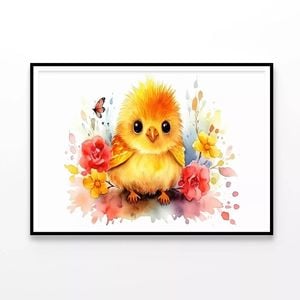 Baby Chic in Flower Garden  Print 100% Australian Made 90x60cm  (Poster)