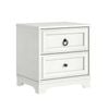 Cosmoliving White 2 Drawer Bedside Table - Classic Hamptons Style