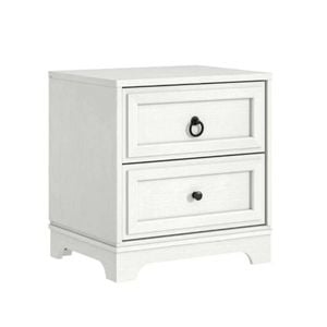 Cosmoliving White 2 Drawer Bedside Table - Classic Hamptons Style
