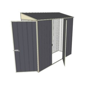Build-a-Shed 0.8 x 2.3 x 2m Skillion Dual Hinged Door Shed - Grey