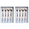 2x 4pc LVD Hydrangea Ceramic/Stainless Steel Spoon/Fork Utensil Set 15.5cm