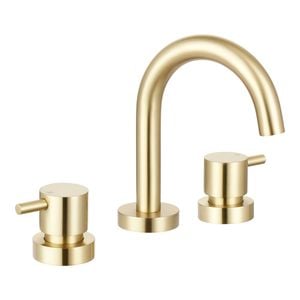 Mondella WELS 4 Star 7.5L/min Brushed Brass Resonance 1/4 Turn Pin Lever Basin Set