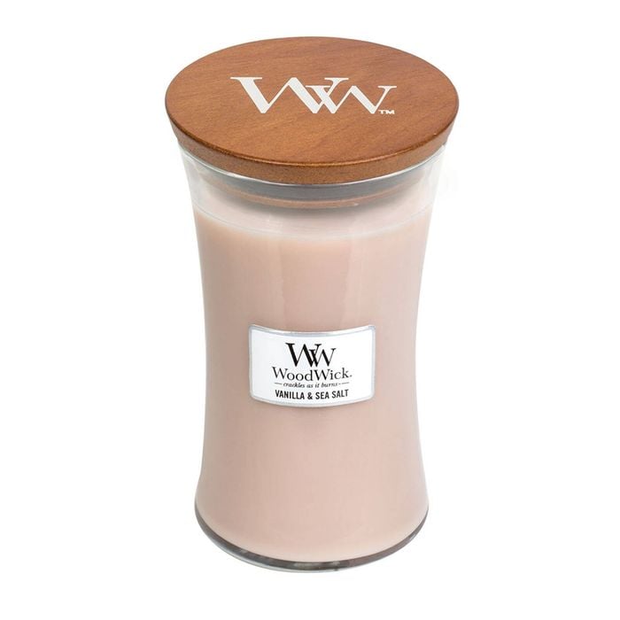 WoodWick Vanilla & Sea Salt Scented Crafted Candle Glass Jar Large