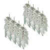 8PK Urban Elegant Feather with Beads Hanging Decoration 28x11cm Sage