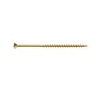 Zenith 10G x 100mm Gold Passivated Countersunk Rib Head Chipboard Screws - 50 Pack