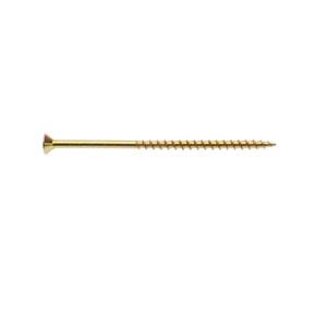 Zenith 10G x 100mm Gold Passivated Countersunk Rib Head Chipboard Screws - 50 Pack