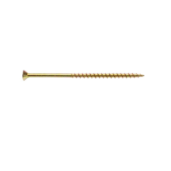 Zenith 10G x 100mm Gold Passivated Countersunk Rib Head Chipboard Screws - 50 Pack