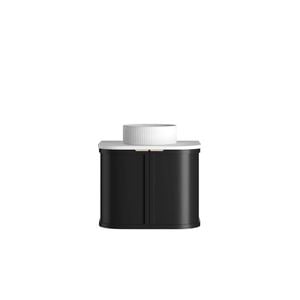 Attica Bentwood Heritage 600mm Matte Black Curved Vanity With Pure White Stone Top