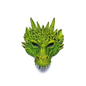 Great Pretenders Rubber Dragon Mask Kids/Children Costume Green 3y+