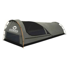 Wildtrak King Single 210x90cm Trakker Swag Camping Tent W/ Canvas Bag Grey/black