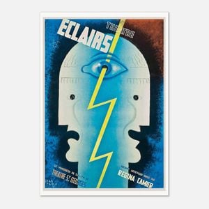 Galrie Theatre Eclairs 1929 Vintage Art Deco Poster by Jean Carlu - Art Decor Wall Art, Poster Only, A2 42 x 60cm (16 x 24inch)