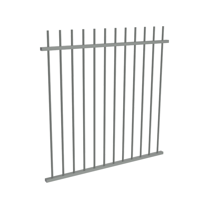 ProtectorAl 350 - 1200 x 1200mm Palladium Silver Aluminium Pool Fence Panel Picket Top