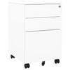 vidaXL Mobile File Cabinet White Steel Storage Office Filing Cabinet Furniture