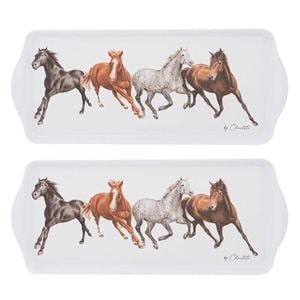2PK Ashdene Horses By Charlotte Rectangular Serving Sandwich Tray 38x16.5cm