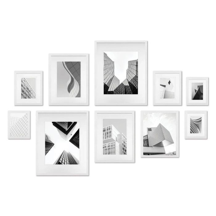 Gallery Wall Set - 10 White Photo Frames