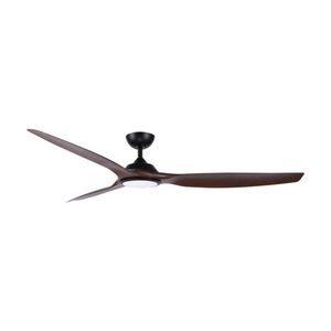 FanForce Capri II Smart DC Ceiling Fan W/ LED Light & Remote 64in Black/Walnut