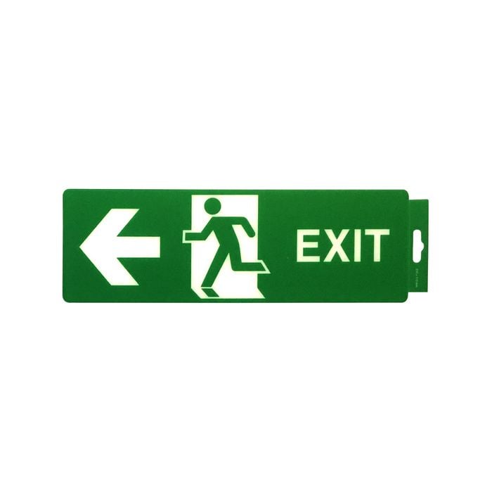 Brutus Exit Left 330 x 110mm Self Adhesive Plastic Sign