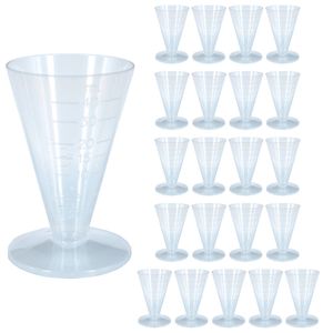 PriceDumb 21x Reusable Medicine Measuring Measure Cups 40ml Clear Plastic Graduated Conical Bulk