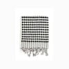 Miss April Pompom Turkish Cotton Hand Towel Black and White