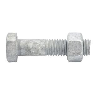 Zenith M12 x 50mm Hot Dipped Galvanised Hex Head Bolt And Nut - Each