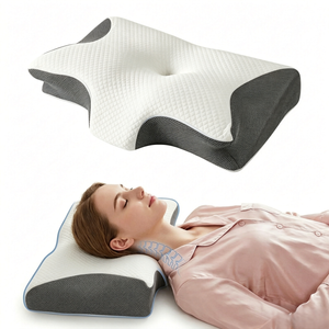 Altus Ergonomic Cervical Memory Foam Neck Support Pillow (White/Gray)