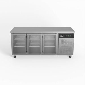 AG Three Door Commercial Glass Door Worktop / Under Bench Display Fridge 700mm Depth