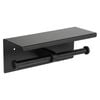 Metlam Australia Designer Black Double Toilet Roll Holder with Shelf