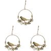 3x LVD Metal/Beads Wreath Bird Hanging Ornament Home/Lounge Decor 18cm Gold
