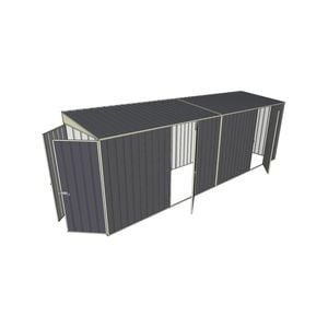 Build-a-Shed 1.5 x 6 x 2m Dual Hinged Side Door Skillion Shed - Grey