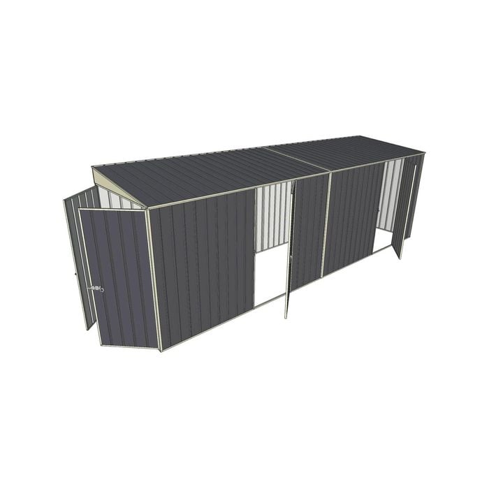 Build-a-Shed 1.5 x 6 x 2m Dual Hinged Side Door Skillion Shed - Grey